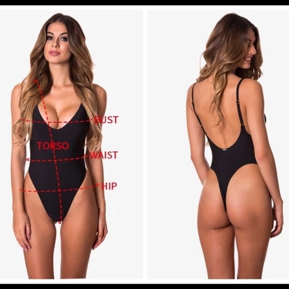 RELLECIGA One Piece FREE DA MOB Thong Swimsuit Small in Black NWT 116 - Picture 5 of 10